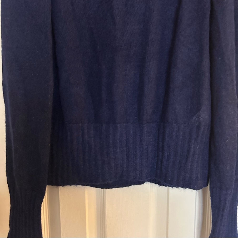 Comptoir Des Cotonniers Womens Mohair Blend Navy Blue Light Sweater Size Large - Picture 9 of 12